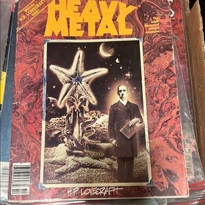 Heavy Metal Magazine with H.P. Lovecraft Cover